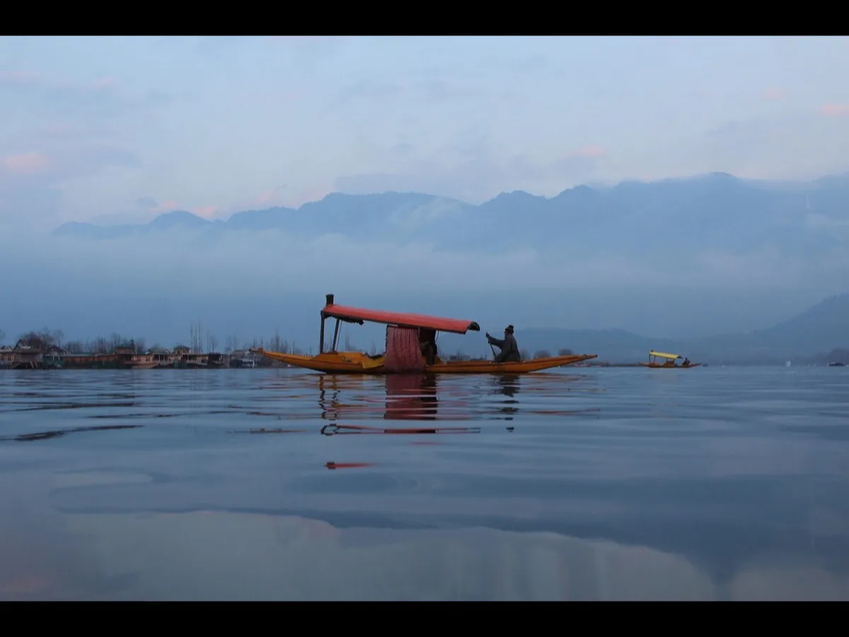 A shikara on Dal Lake, Srinagar